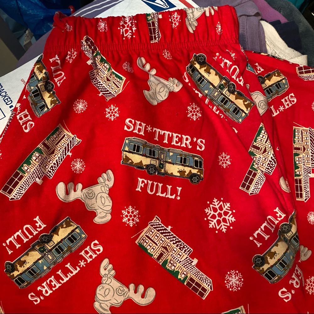National Lampoon’s Christmas Vacation Shitter’s Full Pajama Pants NWOT